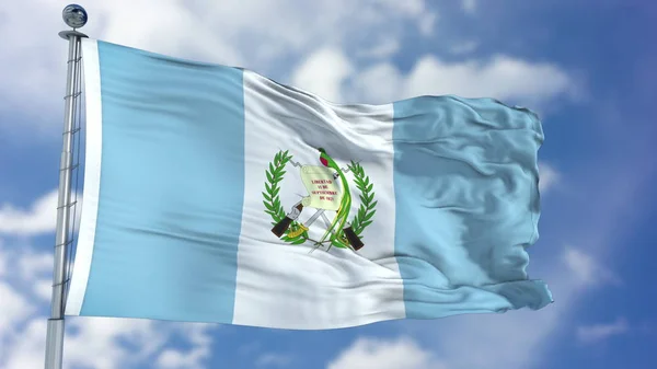 在蓝天上的危地马拉国旗 — 图库照片