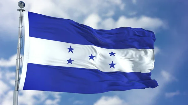 在蓝天上的洪都拉斯国旗 — 图库照片
