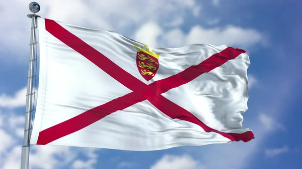 Jersey Bandeira em um céu azul — Fotografia de Stock