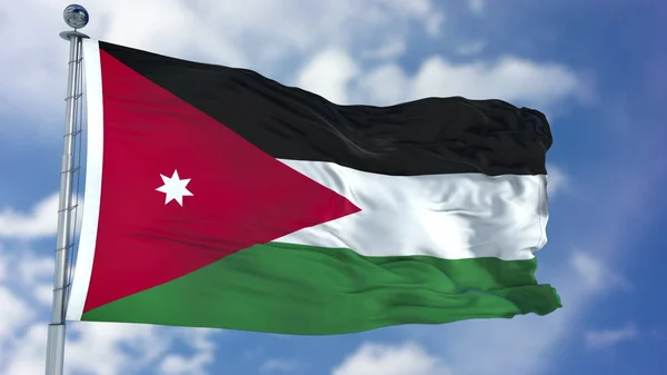 Jordanië vlag in een blauwe hemel — Stockfoto