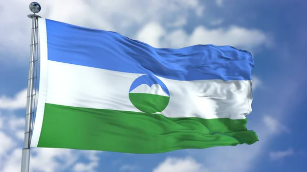 Kabardino Balkaria Flag in a Blue Sky — Stock Photo, Image