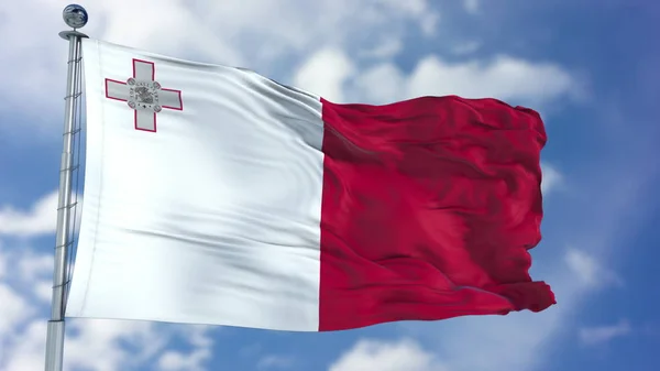 Malta vlajka v modré obloze — Stock fotografie