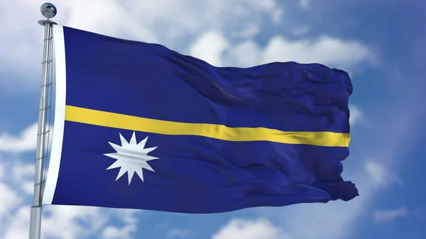 Bandiera Nauru in un cielo blu — Foto Stock