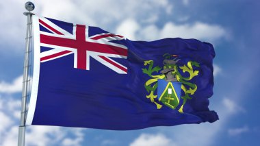 Mavi bir gökyüzü Pitcairn Adaları bayrağı