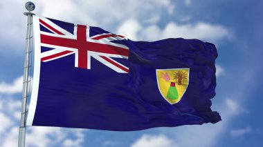 Mavi bir gökyüzü Turks ve Caicos Adaları bayrağı