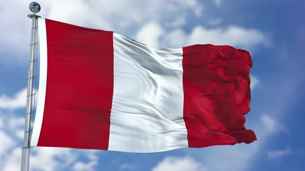 Peru flagg på en blå himmel — Stockfoto