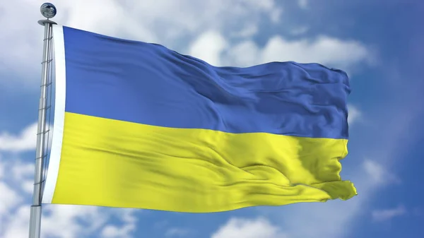 Vlag van Oekraïne in een blauwe hemel — Stockfoto