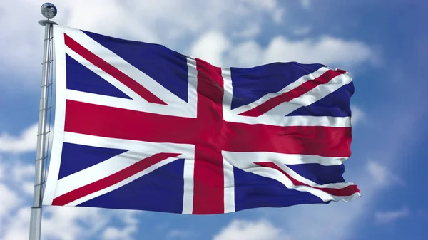 United Kingdom, Flag in a Blue Sky — Stock Photo, Image