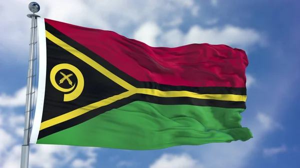 Vlag van Vanuatu in een blauwe hemel — Stockfoto