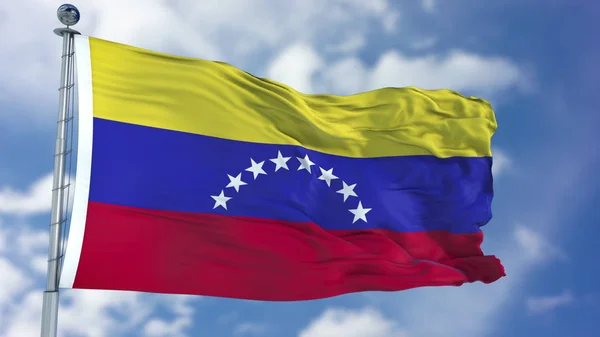 Bandera de Venezuela en un cielo azul — Foto de Stock