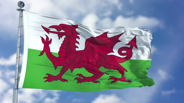 Wales vlag in een blauwe hemel — Stockfoto