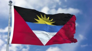 Mavi bir gökyüzü Antigua ve Barbuda bayrağı