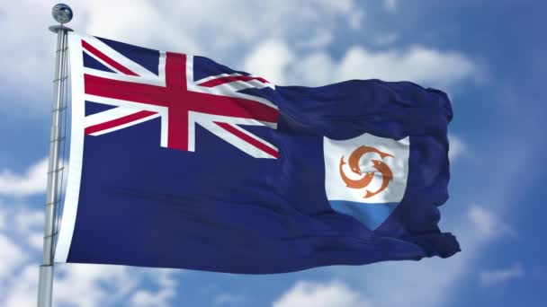 Anguilla-Flagge im blauen Himmel — Stockvideo