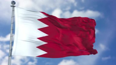 Mavi bir gökyüzü Bahreyn bayrağı