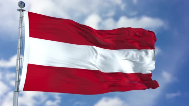 Oostenrijk vlag in een blauwe hemel — Stockvideo