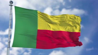 Mavi bir gökyüzü Benin bayrağı