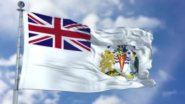 Britanya Antarktika Bölgesi bayrak mavi gökyüzünde