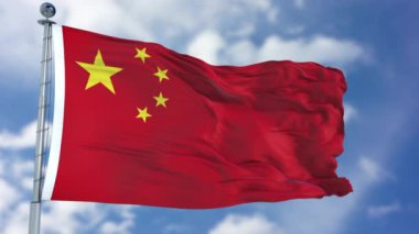 Mavi bir gökyüzü Çin bayrağı