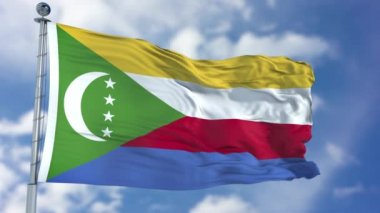 Mavi bir gökyüzü Komor bayrağı