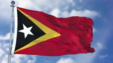 Mavi bir gökyüzü Doğu Timor bayrağı