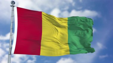 Mavi bir gökyüzü Gine bayrağı