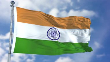 Mavi bir gökyüzü Hindistan bayrağı