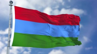 Mavi bir gökyüzü Karelya bayrağı