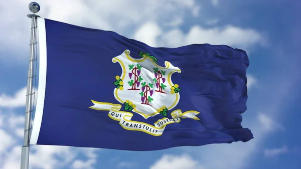 Connecticut hullámzó zászlaja — Stock Fotó