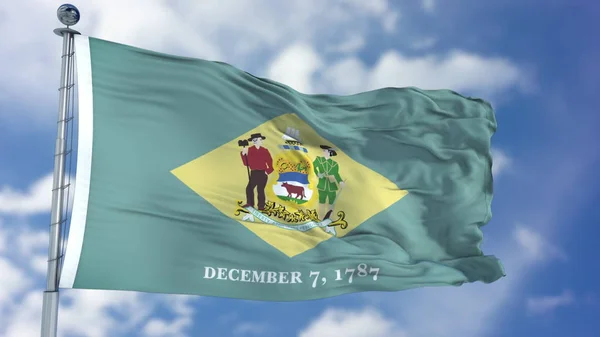 Bandeira acenando delaware — Fotografia de Stock