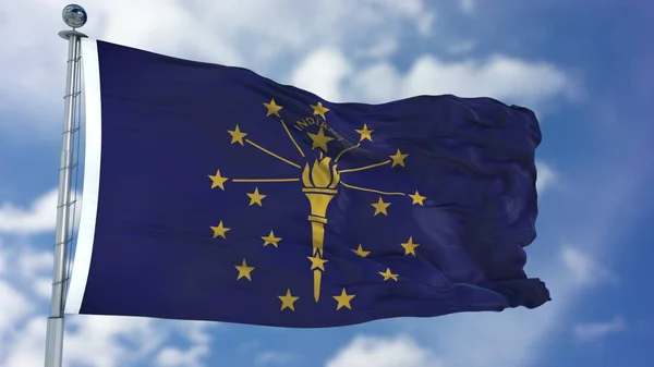 Indiana Waving Flag — Stock Photo, Image