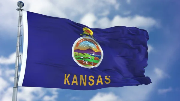 Kansas Waving Flag — Stock Photo, Image