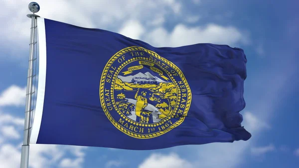 Nebraska Waving Flag — Stock Photo, Image