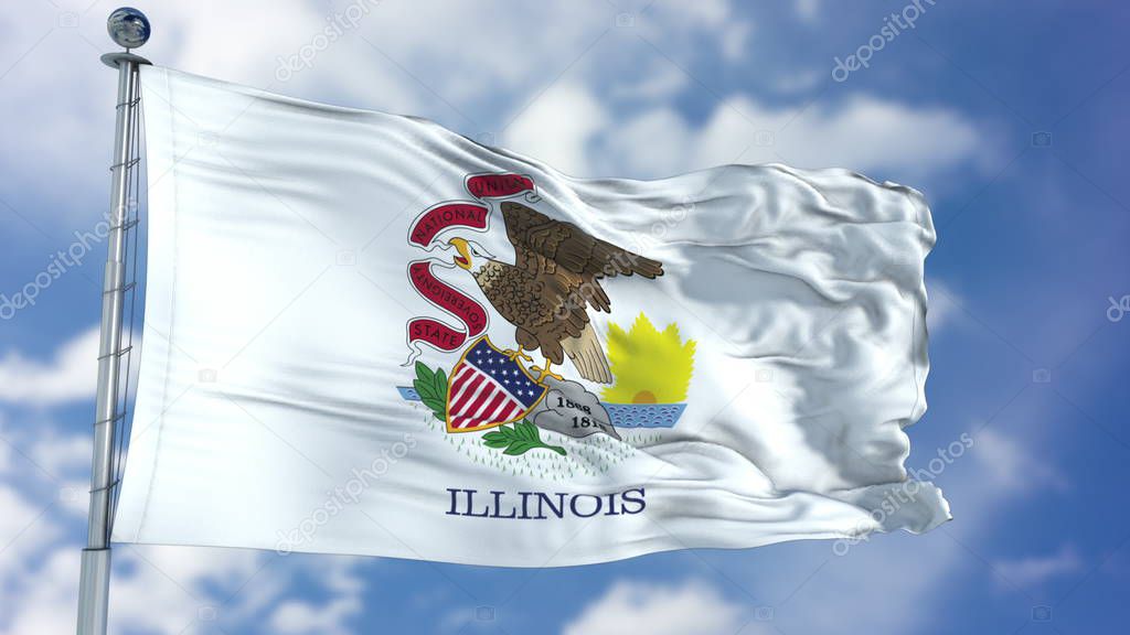 Illinois Waving Flag