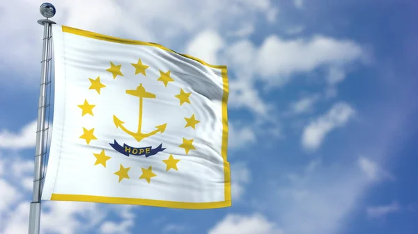 Ilha de Rhode acenando bandeira — Fotografia de Stock