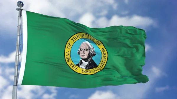 Bandeira acenando washington — Fotografia de Stock
