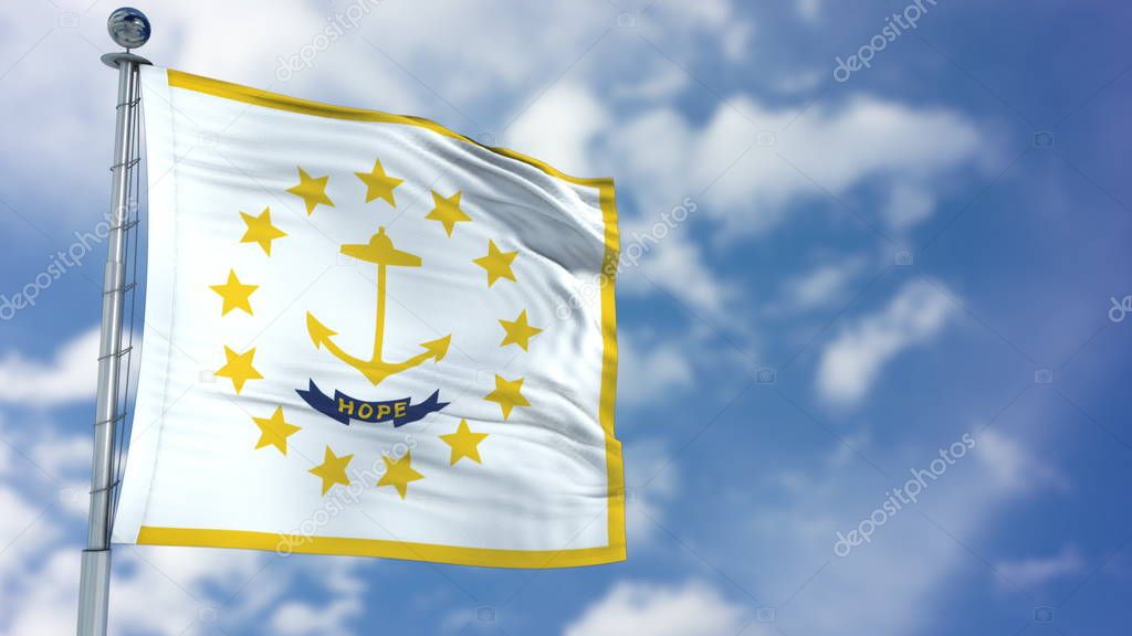 Rhode Island Waving Flag