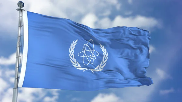 Internationale Atomenergiebehörde schwenkt Flagge — Stockfoto