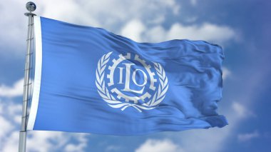 International Labour Organization ILO Waving Flag clipart