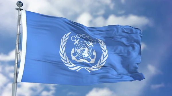 Mezinárodní námořní organizace Imo mávat vlajkou — Stock fotografie