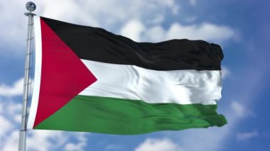 Mavi bir gökyüzü Palestine bayrağı