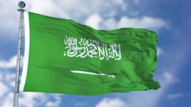 Mavi bir gökyüzü Suudi Arabistan bayrağı