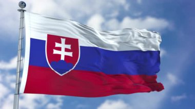 Mavi bir gökyüzü Slovakya bayrağı