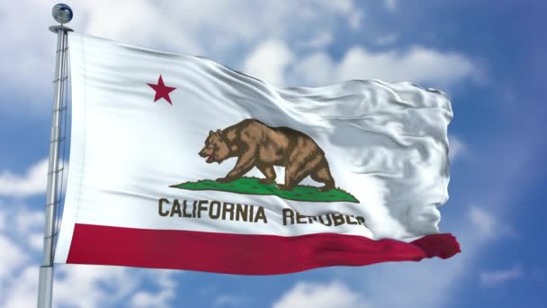 Καλιφόρνια σημαία κυματίζει — Αρχείο Βίντεο
