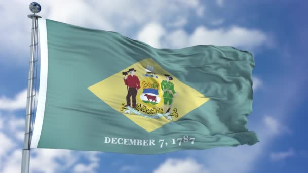 Bandeira acenando delaware — Vídeo de Stock