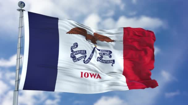 Iowa ondeando bandera — Vídeos de Stock