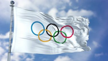 Olimpiyat dalgalanan bayrak