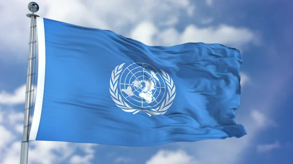 Κυματοειδές σημαίας των Ηνωμένων Εθνών — Φωτογραφία Αρχείου