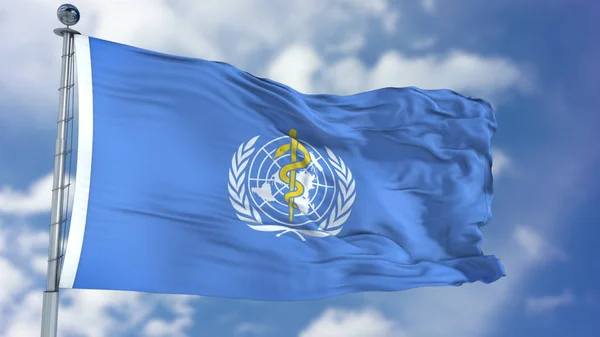 Organização Mundial da Saúde OMS Bandeira ondulatória — Fotografia de Stock