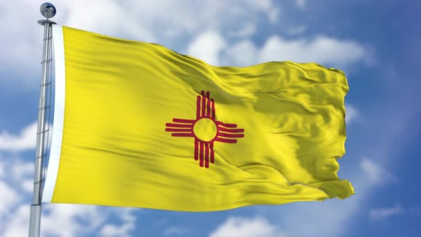 Bandera ondeante de Nuevo México — Vídeos de Stock