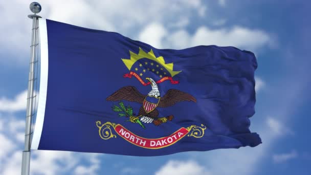 Severní Dakota vlající vlajky — Stock video